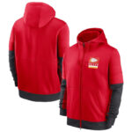 NFL Official Licensed NFL Kansas City Chiefs Full Zip UP Hoodie Red - america National Football League football Gear Apparel