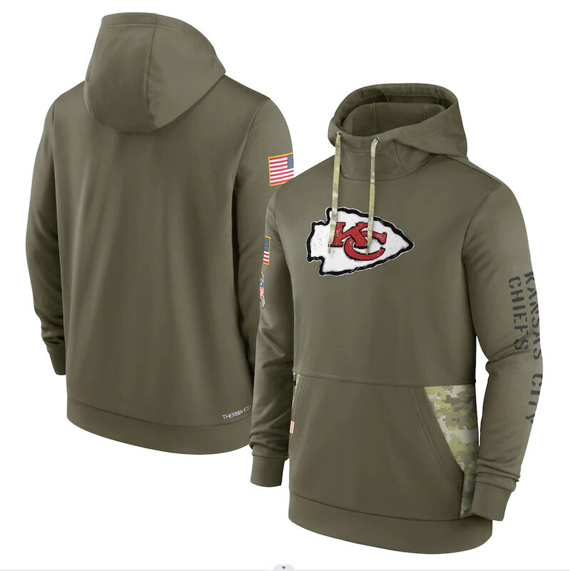 America National Football League NFL merchandise Kansas City Chiefs drawstring pullover Hoodie Arm Green