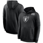 NFL apparel - NFL Las Vegas Raiders Crucial Catch Football Hoodie Black,long sleeve drawstring hooded baseball sweatshirt with front pockets