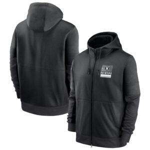 NFL Official Licensed NFL Las Vegas Raiders Full Zip UP Hoodie Black - america National Football League football Gear Apparel