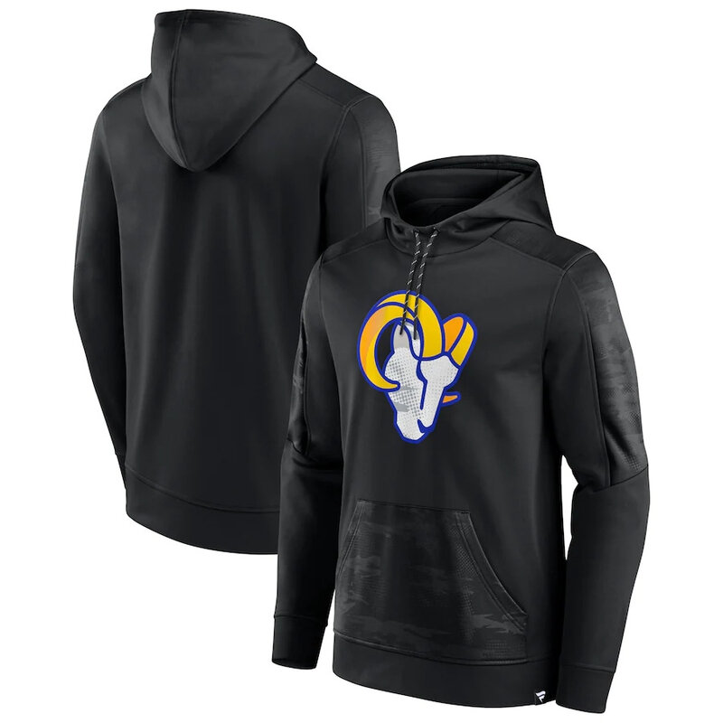 Officially Licensed NFL Los Angeles Rams American Football Hoodies Black,Long Sleeve 3D Graphic Hooded Sweatshirt for Unisex america football hoodie merchandise