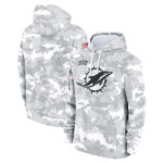 NFL Official licensed merchandise Miami Dolphins drawstring pullover Hoodie Camo Grey