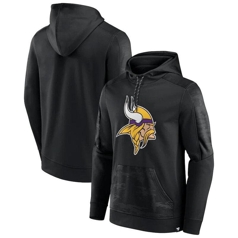 Officially Licensed NFL Minnesota Vikings American Football Hoodies Black,Long Sleeve 3D Graphic Hooded Sweatshirt for Unisex america football hoodie merchandise