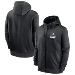 NFL Official Licensed NFL Minnesota Vikings Full Zip UP Hoodie Black - america National Football League football Gear Apparel