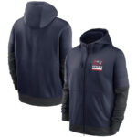 NFL Official Licensed NFL New England Patriots Full Zip UP Hoodie Blue - america National Football League football Gear Apparel