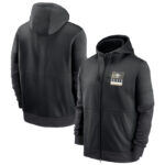 NFL Official Licensed NFL New Orleans Saints Full Zip UP Hoodie Black - america National Football League football Gear Apparel