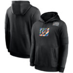 NFL apparel - NFL New York Giants Crucial Catch Football Hoodie Black,long sleeve drawstring hooded baseball sweatshirt with front pockets