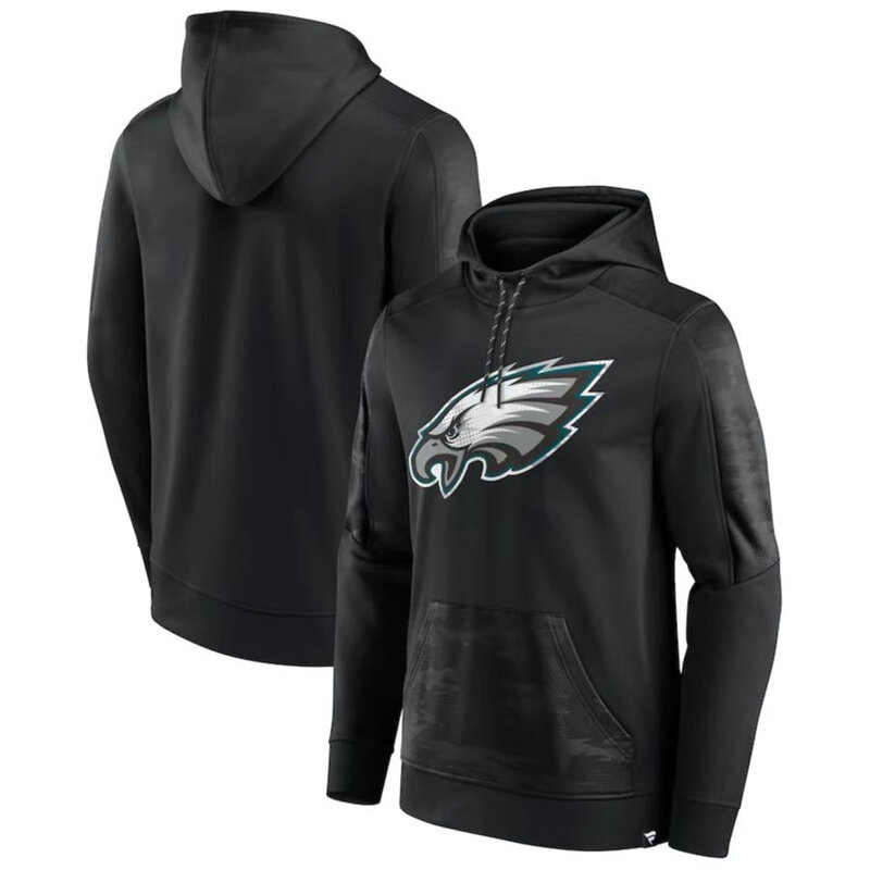 Officially Licensed NFL Philadelphia Eagles American Football Hoodies Black,Long Sleeve 3D Graphic Hooded Sweatshirt for Unisex america football hoodie merchandise