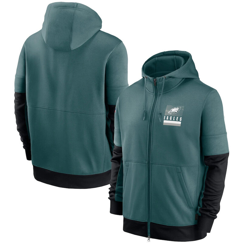NFL Official Licensed NFL Philadelphia Eagles Full Zip UP Hoodie Cyan - america National Football League football Gear Apparel