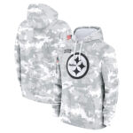 NFL Official licensed merchandise Pittsburgh Steelers drawstring pullover Hoodie Camo Grey