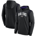 NFL Team apparel - NFL Pullover Hoodie Baltimore Ravens Football Wear Black,long sleeve drawstring hooded Football wear with front pockets