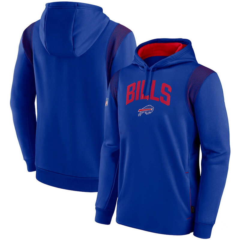 NFL Team apparel - NFL Pullover Hoodie Buffalo Bills Football Wear Blue,long sleeve drawstring hooded Football wear with front pockets