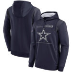 NFL Team apparel - NFL Pullover Hoodie Dallas Cowboys Football Wear Blue,long sleeve drawstring hooded Football wear with front pockets