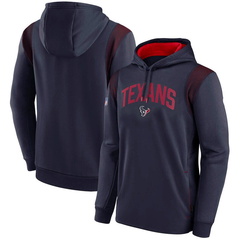 NFL Team apparel - NFL Pullover Hoodie Houston Texans Football Wear Dark Blue,long sleeve drawstring hooded Football wear with front pockets