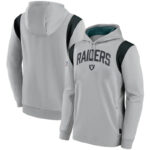 NFL Team apparel - NFL Pullover Hoodie Las Vegas Raiders Football Wear Grey,long sleeve drawstring hooded Football wear with front pockets