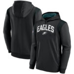 NFL Team apparel - NFL Pullover Hoodie Philadelphia Eagles Football Wear Black,long sleeve drawstring hooded Football wear with front pockets