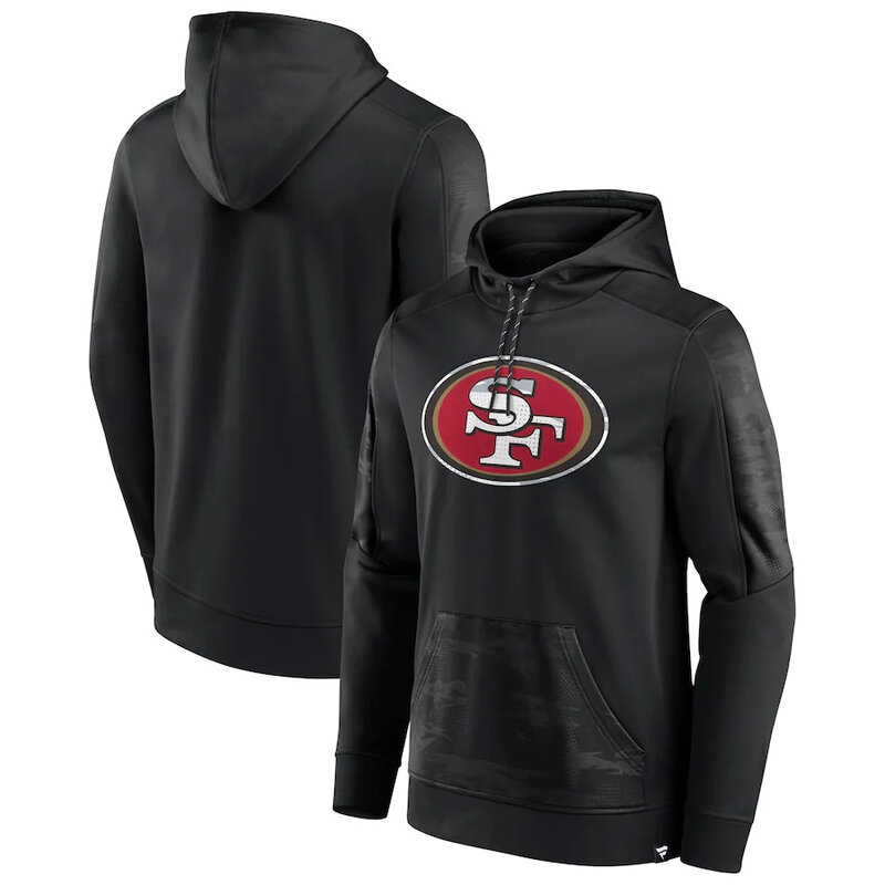 Officially Licensed NFL San Francisco 49ers American Football Hoodies Black,Long Sleeve 3D Graphic Hooded Sweatshirt for Unisex america football hoodie merchandise