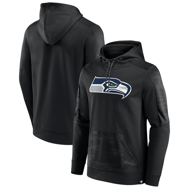 Officially Licensed NFL Seattle Seahawks American Football Hoodies Black,Long Sleeve 3D Graphic Hooded Sweatshirt for Unisex america football hoodie merchandise