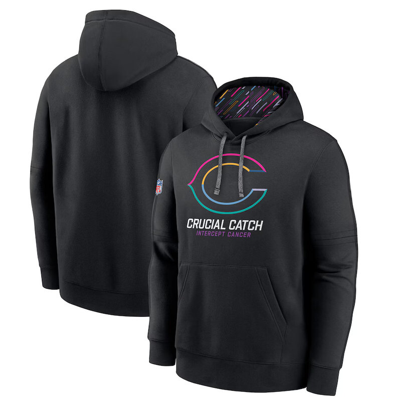 classic NFL fan gear Chicago bear team logo 3D print pullover hoodie kangaroo pouch