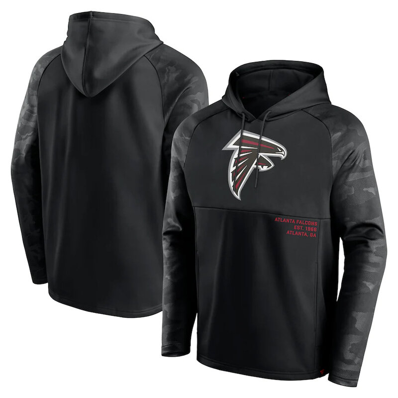 Officially Licensed NFL Team Hoodie Atlanta Falcons Football Gear Black,Long Sleeve 3D Graphic Hooded Sweatshirt for Unisex america football hoodie merchandise