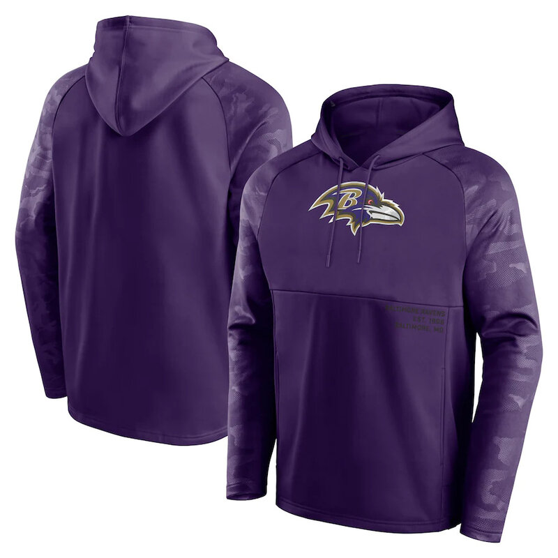Officially Licensed NFL Team Hoodie Baltimore Ravens Football Gear Purple,Long Sleeve 3D Graphic Hooded Sweatshirt for Unisex america football hoodie merchandise