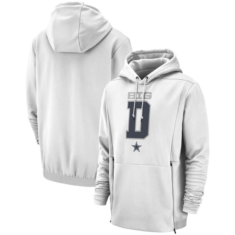 Officially Licensed NFL Team Hoodie Big D Dallas Cowboys Football Gear White,Long Sleeve 3D Graphic Hooded Sweatshirt for Unisex america football hoodie merchandise