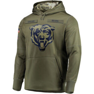 NFL apparel - NFL Team Hoodie Chicago Bears Apparel Arm Green,long sleeve drawstring hooded baseball sweatshirt with front pockets