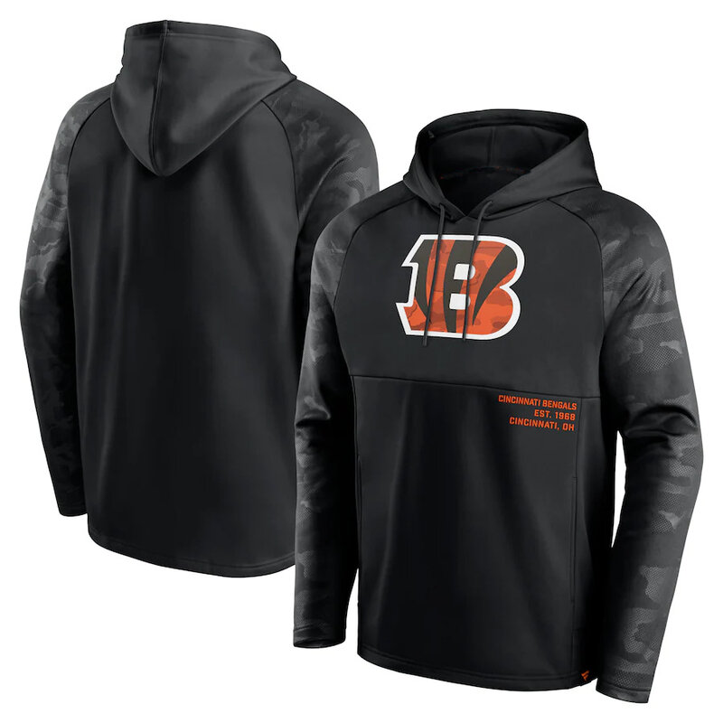 Officially Licensed NFL Team Hoodie Cincinnati Bengals Football Gear Black,Long Sleeve 3D Graphic Hooded Sweatshirt for Unisex america football hoodie merchandise