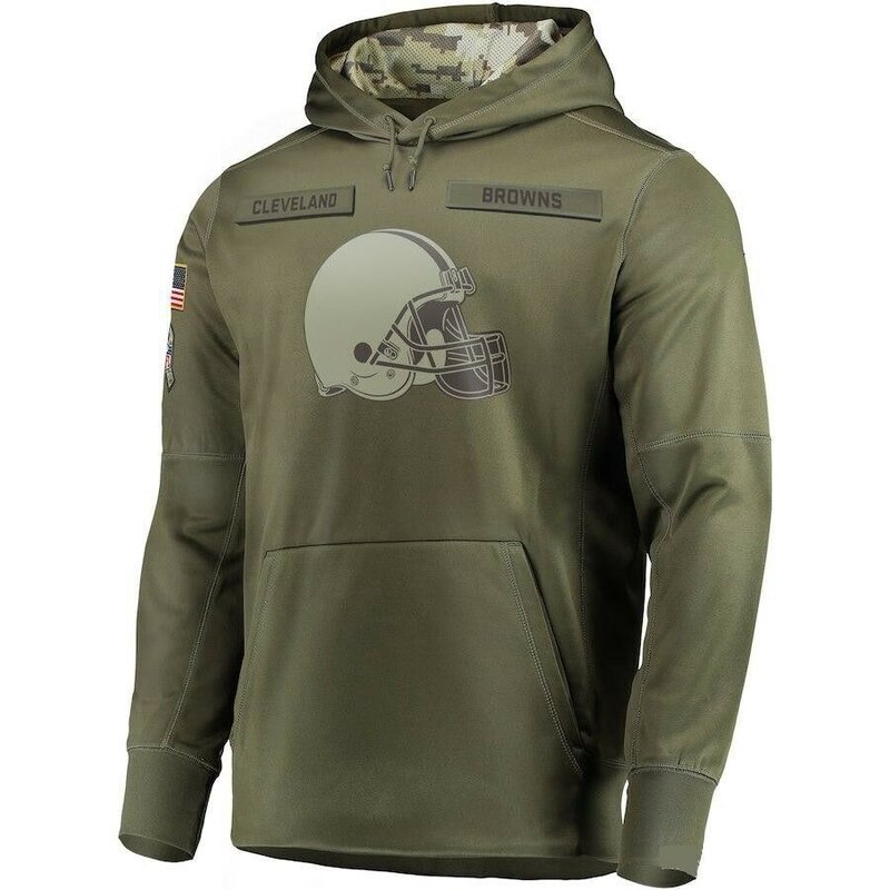 NFL apparel - NFL Team Hoodie Cleveland Browns Apparel Arm Green,long sleeve drawstring hooded baseball sweatshirt with front pockets