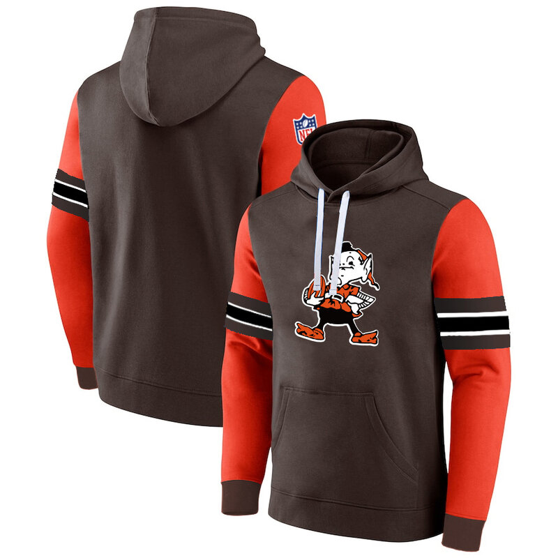 NFL Team Hoodie Cleveland Browns Footbatll Jersey Brown,Classic Team Logo - Long Sleeve Unisex Adult Pullover Hoodie - Officially Licensed NFL Apparel