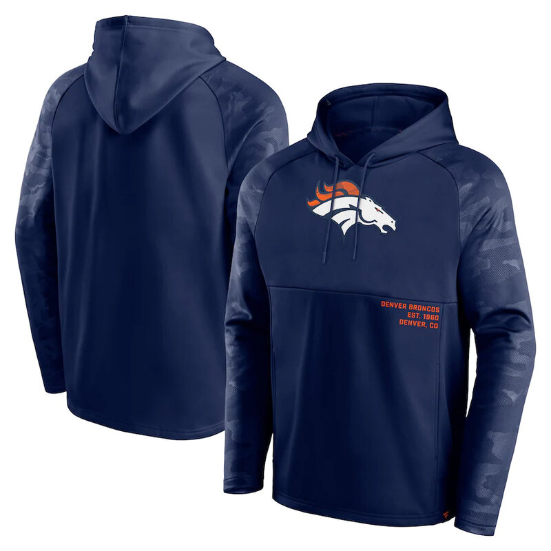 Officially Licensed NFL Team Hoodie Denver Broncos Football Gear Blue,Long Sleeve 3D Graphic Hooded Sweatshirt for Unisex america football hoodie merchandise