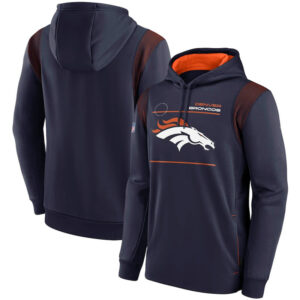 NFL Team apparel - NFL Team Hoodie Denver Broncos Football Wear Blue,long sleeve drawstring hooded Football wear with front pockets