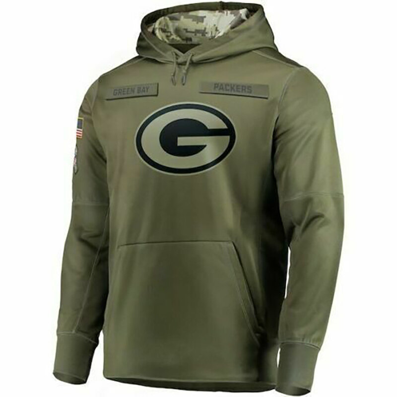 NFL apparel - NFL Team Hoodie Green Bay Packers Apparel Arm Green,long sleeve drawstring hooded baseball sweatshirt with front pockets