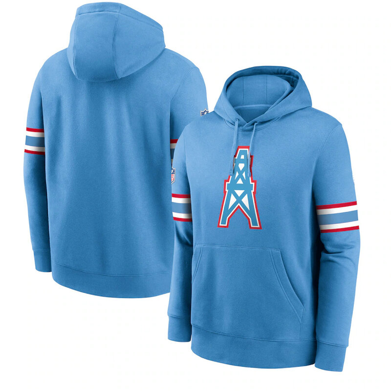 NFL Team Hoodie Houston Oilers Footbatll Jersey Blue,Classic Team Logo - Long Sleeve Unisex Adult Pullover Hoodie - Officially Licensed NFL Apparel