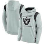 NFL Team apparel - NFL Team Hoodie Las Vegas Raiders Football Wear Grey,long sleeve drawstring hooded Football wear with front pockets