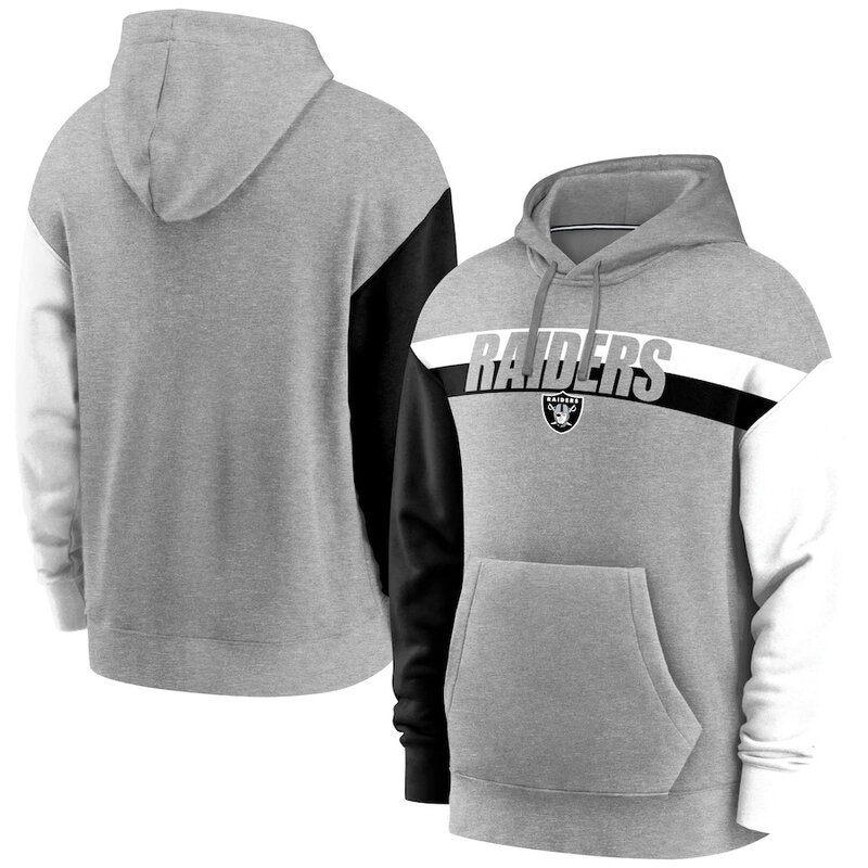 NFL Team Hoodie Las Vegas Raiders Footbatll Apparel Grey,Classic Team Logo - Long Sleeve Unisex Adult Pullover Hoodie - Officially Licensed NFL Apparel