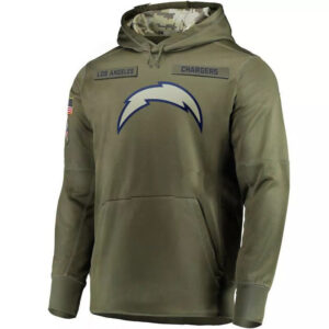 NFL apparel - NFL Team Hoodie Los Angeles Chargers Apparel Arm Green,long sleeve drawstring hooded baseball sweatshirt with front pockets