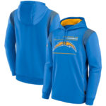 NFL Team apparel - NFL Team Hoodie Los Angeles Chargers Football Wear Blue,long sleeve drawstring hooded Football wear with front pockets