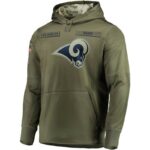 NFL apparel - NFL Team Hoodie Los Angeles Rams Apparel Arm Green,long sleeve drawstring hooded baseball sweatshirt with front pockets