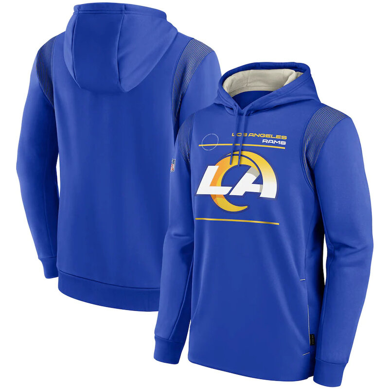 NFL Team apparel - NFL Team Hoodie Los Angeles Rams Football Wear Blue,long sleeve drawstring hooded Football wear with front pockets