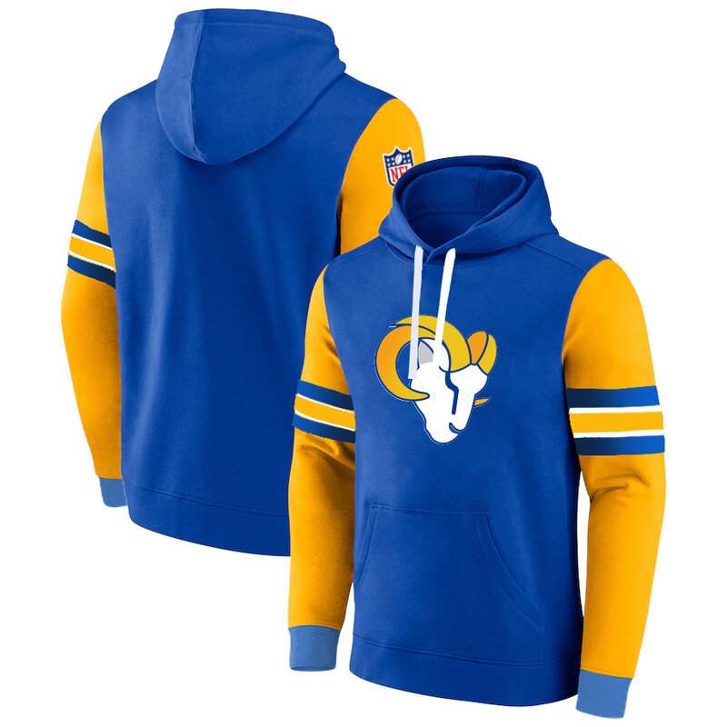 NFL Team Hoodie Los Angeles Rams Footbatll Jersey Blue,Classic Team Logo - Long Sleeve Unisex Adult Pullover Hoodie - Officially Licensed NFL Apparel