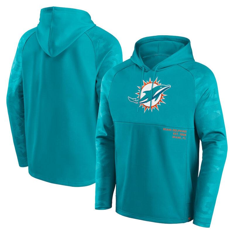 Officially Licensed NFL Team Hoodie Miami Dolphins Football Gear Cyan,Long Sleeve 3D Graphic Hooded Sweatshirt for Unisex america football hoodie merchandise