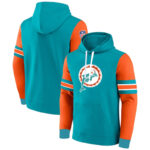 NFL Team Hoodie Miami Dolphins Footbatll Jersey Cyan,Classic Team Logo - Long Sleeve Unisex Adult Pullover Hoodie - Officially Licensed NFL Apparel