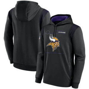 NFL Team apparel - NFL Team Hoodie Minnesota Vikings Football Wear Black,long sleeve drawstring hooded Football wear with front pockets
