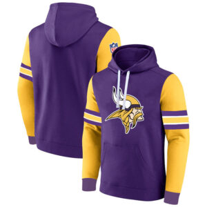 NFL Team Hoodie Minnesota Vikings Footbatll Jersey Purple,Classic Team Logo - Long Sleeve Unisex Adult Pullover Hoodie - Officially Licensed NFL Apparel