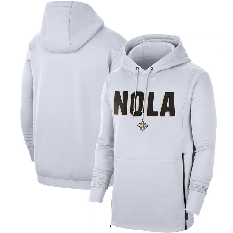 Officially Licensed NFL Team Hoodie NOLA New Orleans Saints Gear White,Long Sleeve 3D Graphic Hooded Sweatshirt for Unisex america football hoodie merchandise