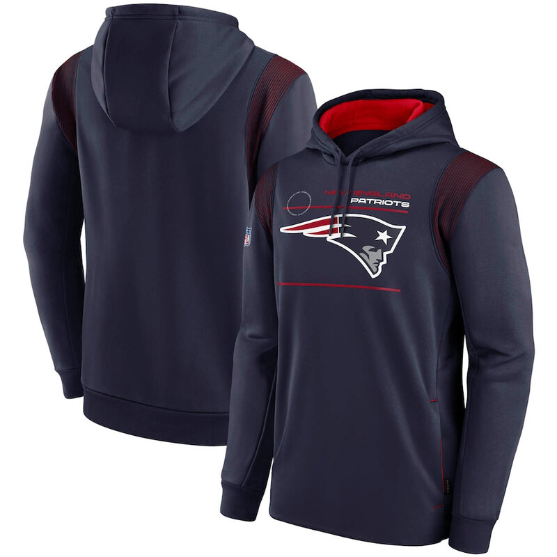 NFL Team apparel - NFL Team Hoodie New England Patriots Football Wear Blue,long sleeve drawstring hooded Football wear with front pockets
