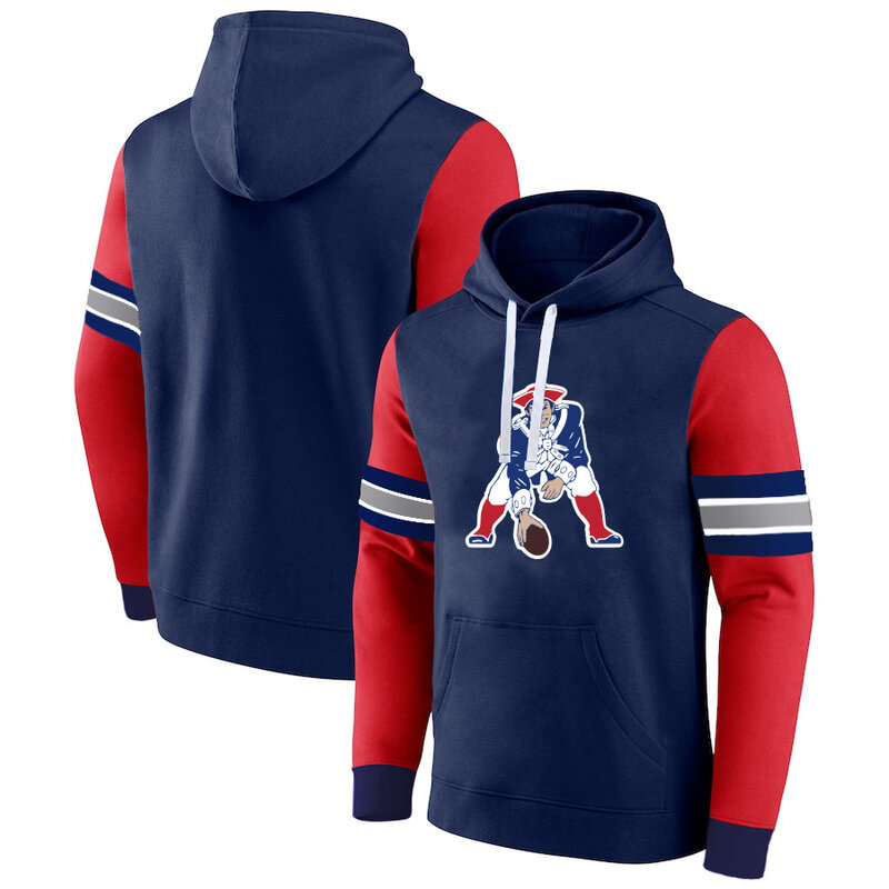 NFL Team Hoodie New England Patriots Footbatll Jersey Blue,Classic Team Logo - Long Sleeve Unisex Adult Pullover Hoodie - Officially Licensed NFL Apparel