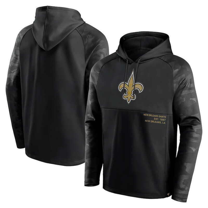 Officially Licensed NFL Team Hoodie New Orleans Saints Football Gear Black,Long Sleeve 3D Graphic Hooded Sweatshirt for Unisex america football hoodie merchandise
