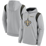 NFL Team apparel - NFL Team Hoodie New Orleans Saints Football Wear Grey,long sleeve drawstring hooded Football wear with front pockets